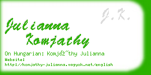 julianna komjathy business card